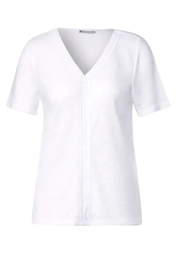 White Linen Look Tshirt Street One - 320004