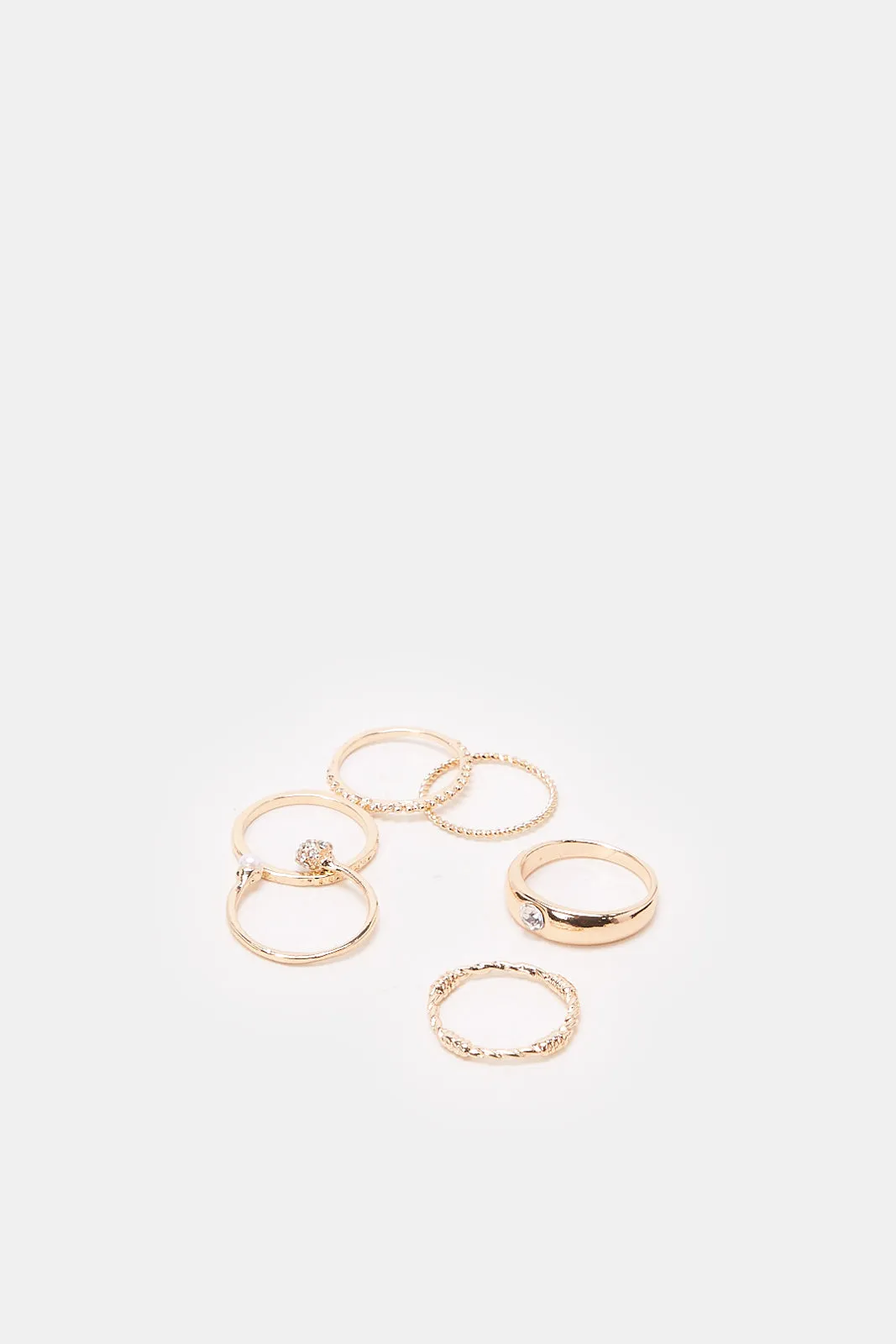 Women Gold Embellished Ring Set (5 Piece)