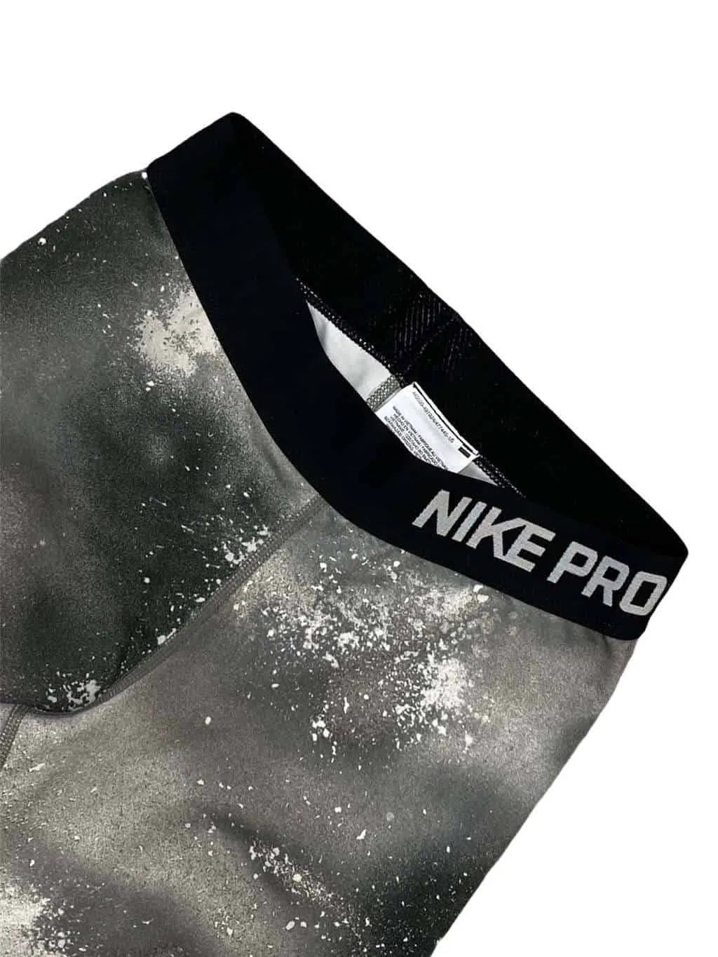 Women's Grey and White Galaxy Design Cropped Nike Pro Capri Leggings - XS