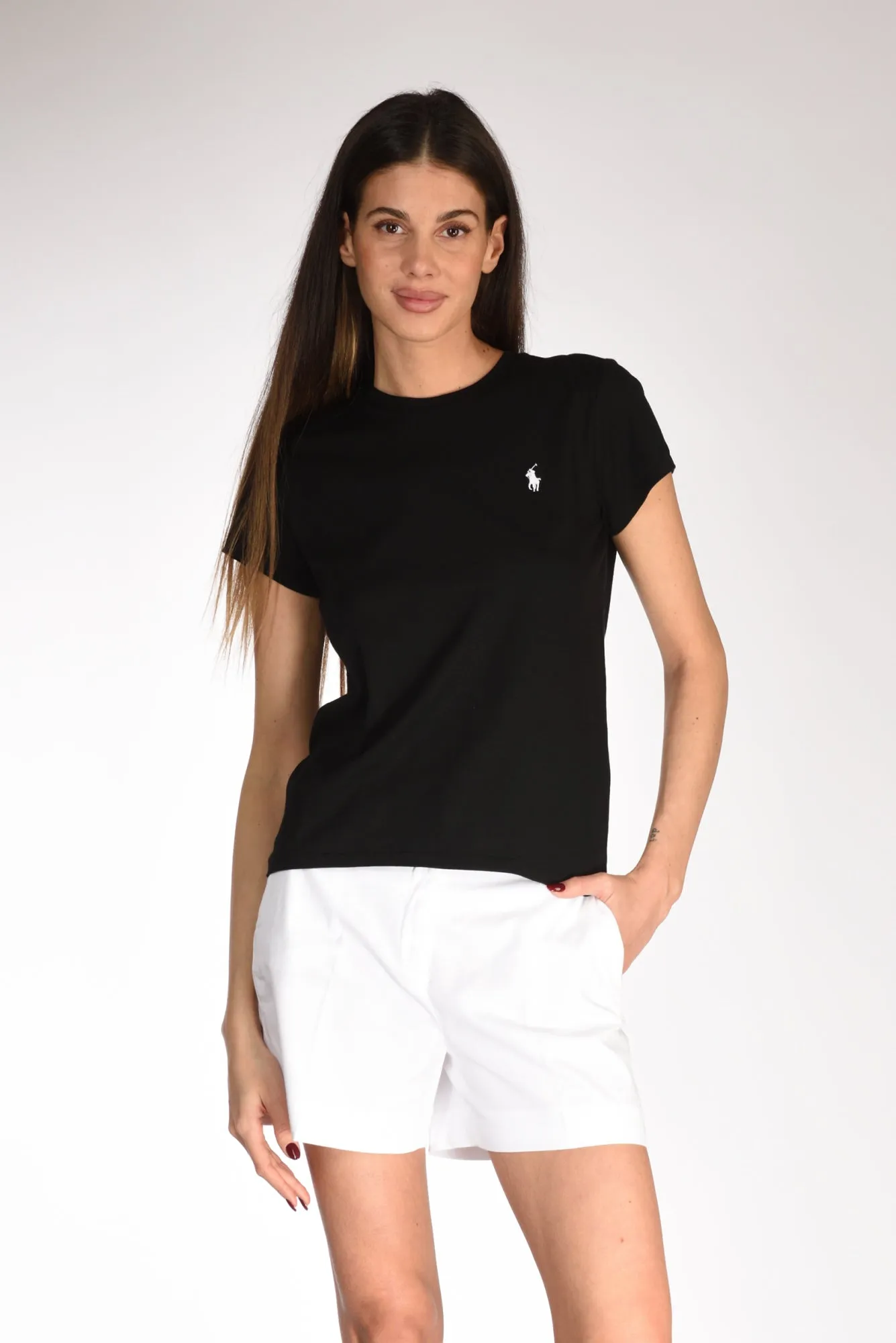 Women's Black Polo Ralph Lauren Crewneck T-shirt