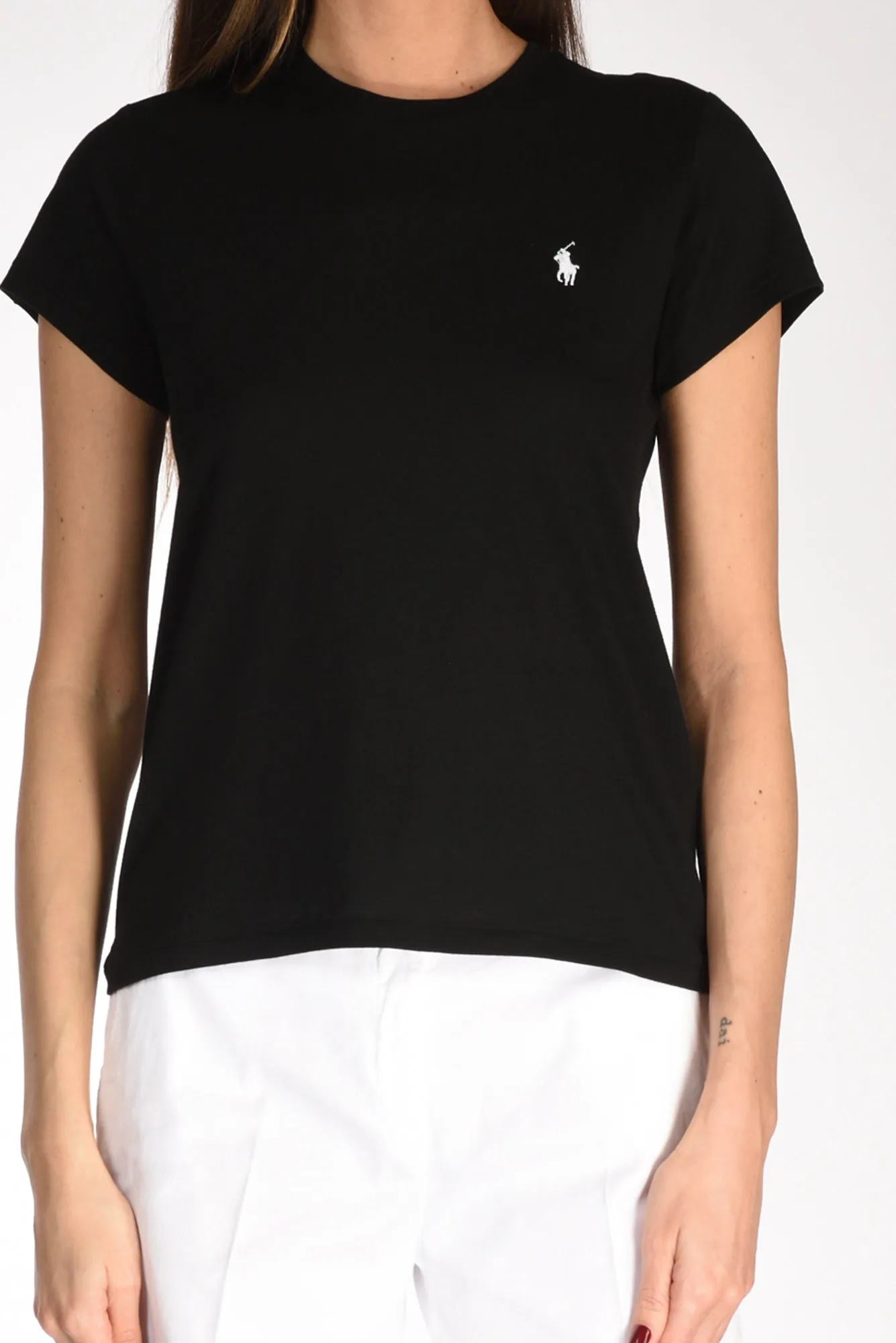 Women's Black Polo Ralph Lauren Crewneck T-shirt