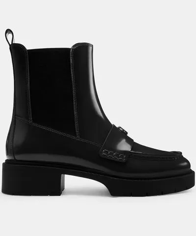 Women's Leather Chelsea Boots by Coach