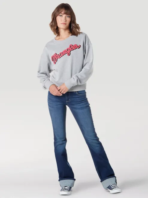 Wrangler Women’s Script Pullover - Heather Grey