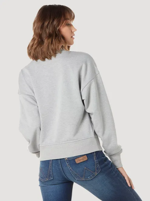 Wrangler Women’s Script Pullover - Heather Grey