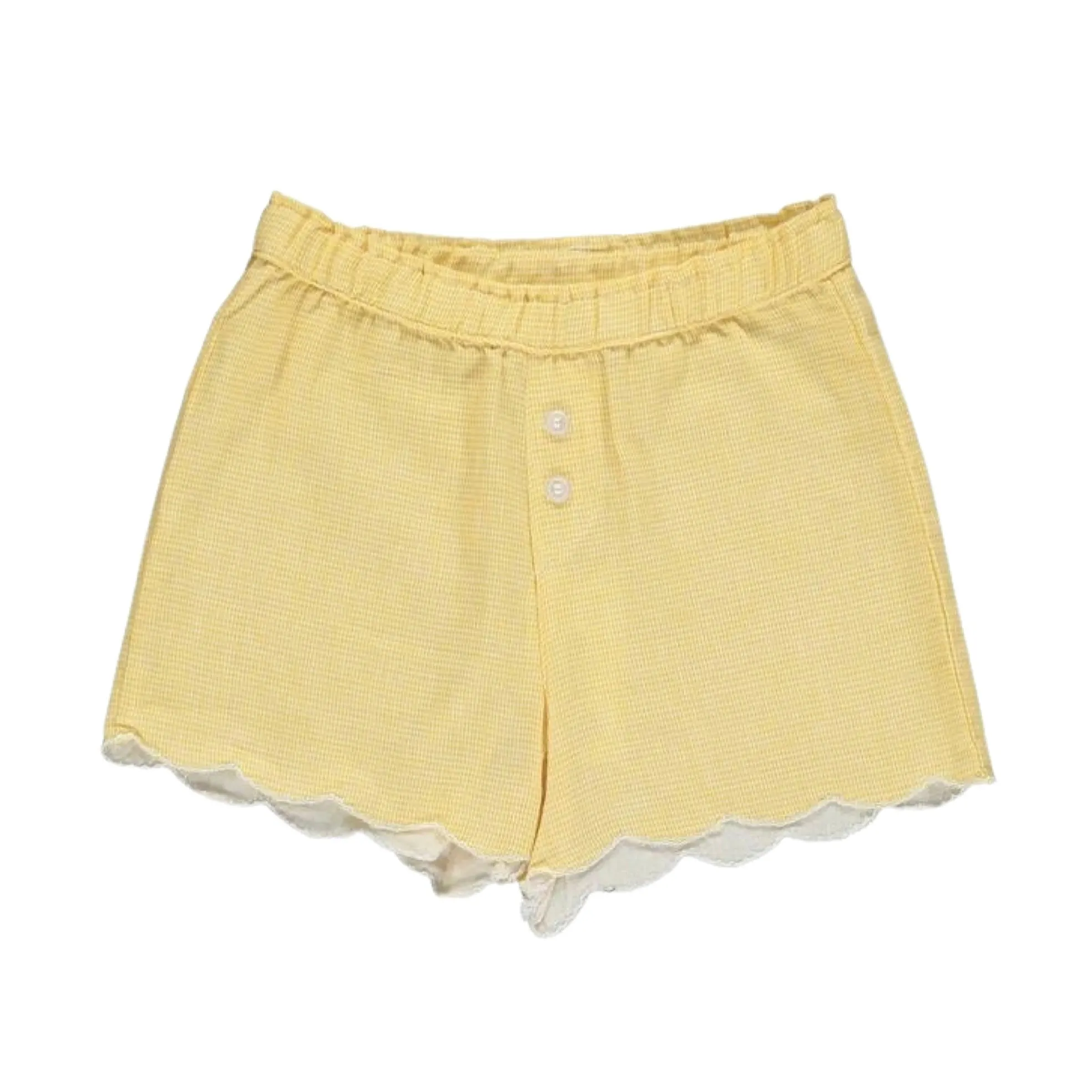 Yellow Checkered Beatrix Shorts - Vignette