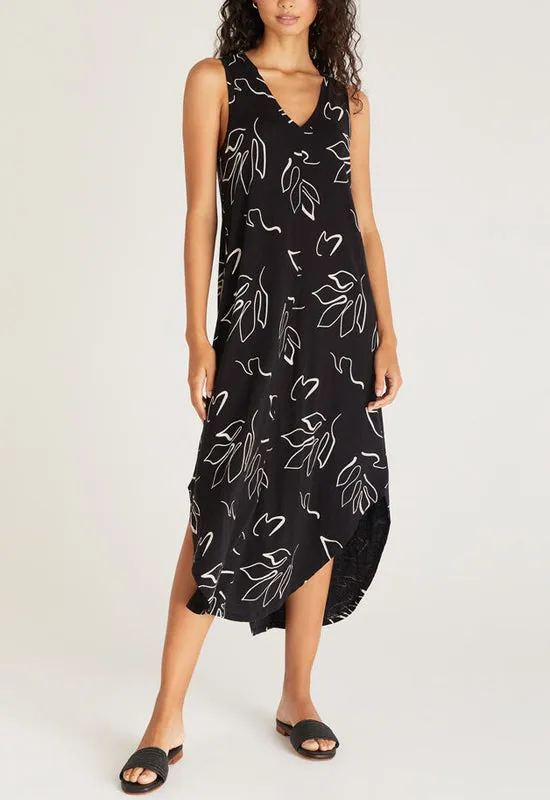 Z Supply Reverie Abstract Print Dress Black