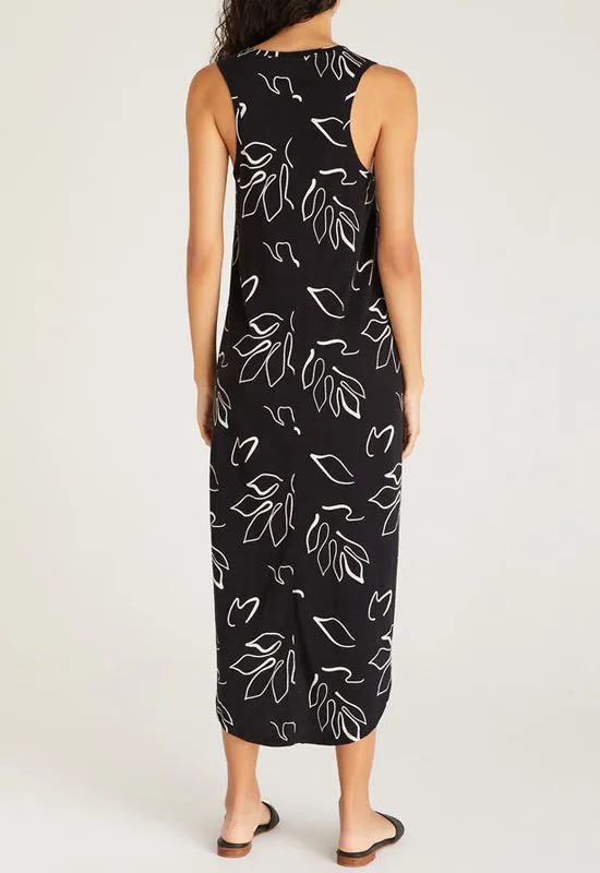 Z Supply Reverie Abstract Print Dress Black