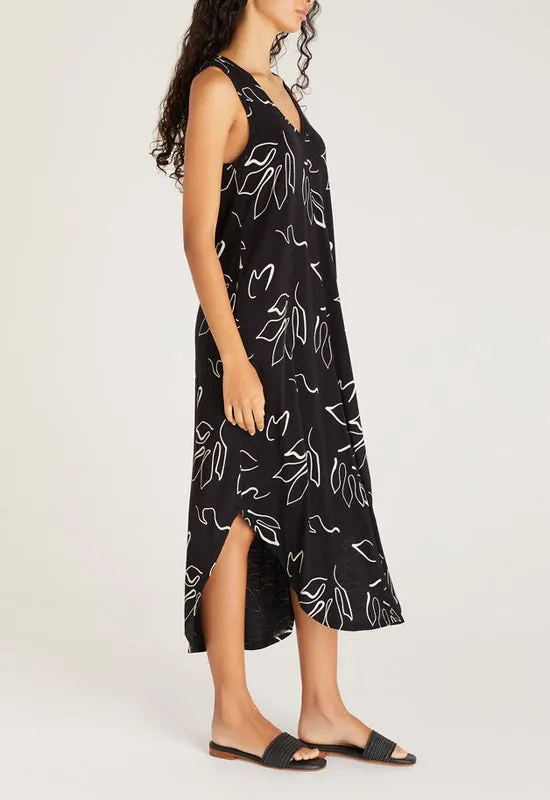 Z Supply Reverie Abstract Print Dress Black