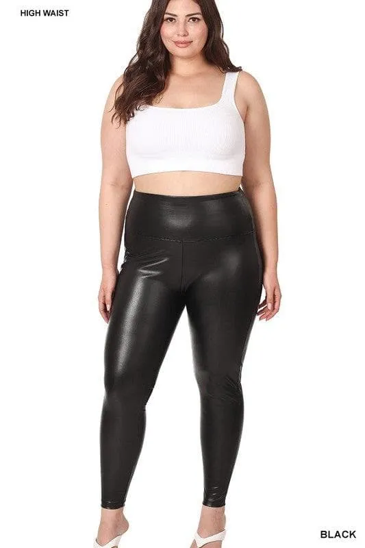 ZENANA High Rise Faux Leather Leggings